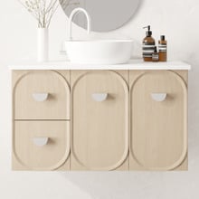 Port 900mm Wall Hung Single Vanity with Solid Surface Countertop